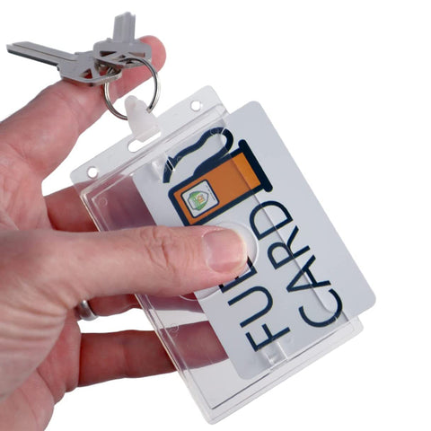 Flexible Badge Holder with Resealable Closure & Key Ring, Credit Card