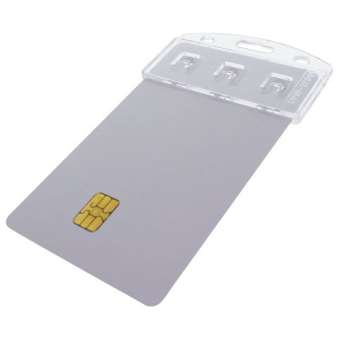 Frosted Rigid Plastic Horizontal Half Card ID Badge Holders - Hard Plastic  Easy Access Swipe Card Holders by Specialist ID