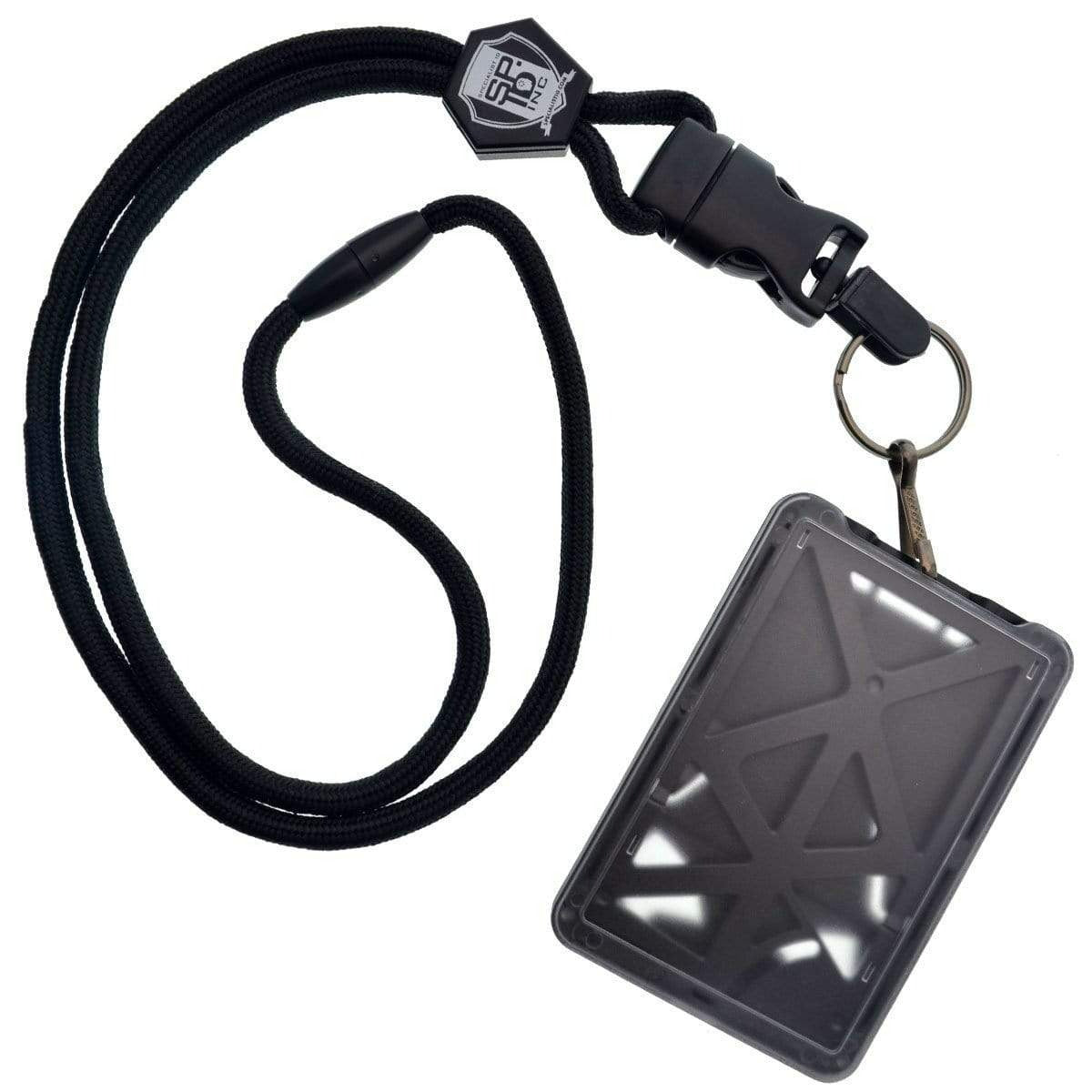 Top Loading THREE ID Card Badge Holder with Lanyard by Specialist ID