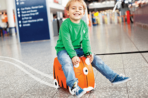 The original innovative ride-on suitcase for globe-trotting tots!