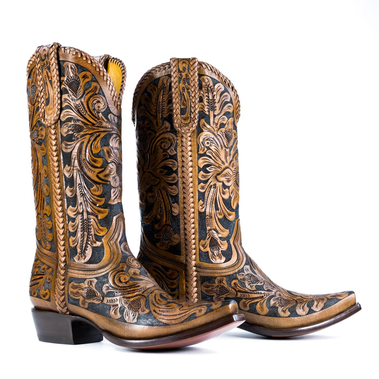 mens hand tooled cowboy boots