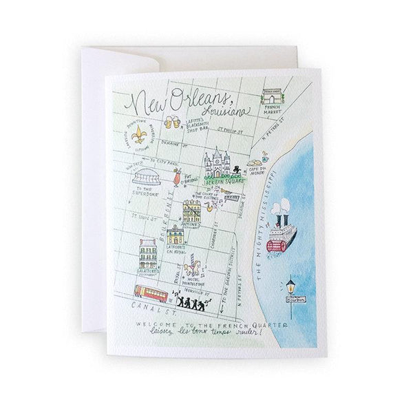 New Orleans Watercolor Single Notecard