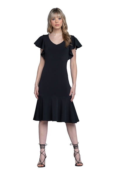 Fit and Flare V Neck Wing Sleeve Dress – EvaVarro