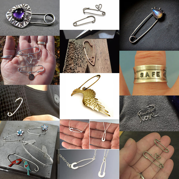 Image collage of EtsyMetal Safety Pin project
