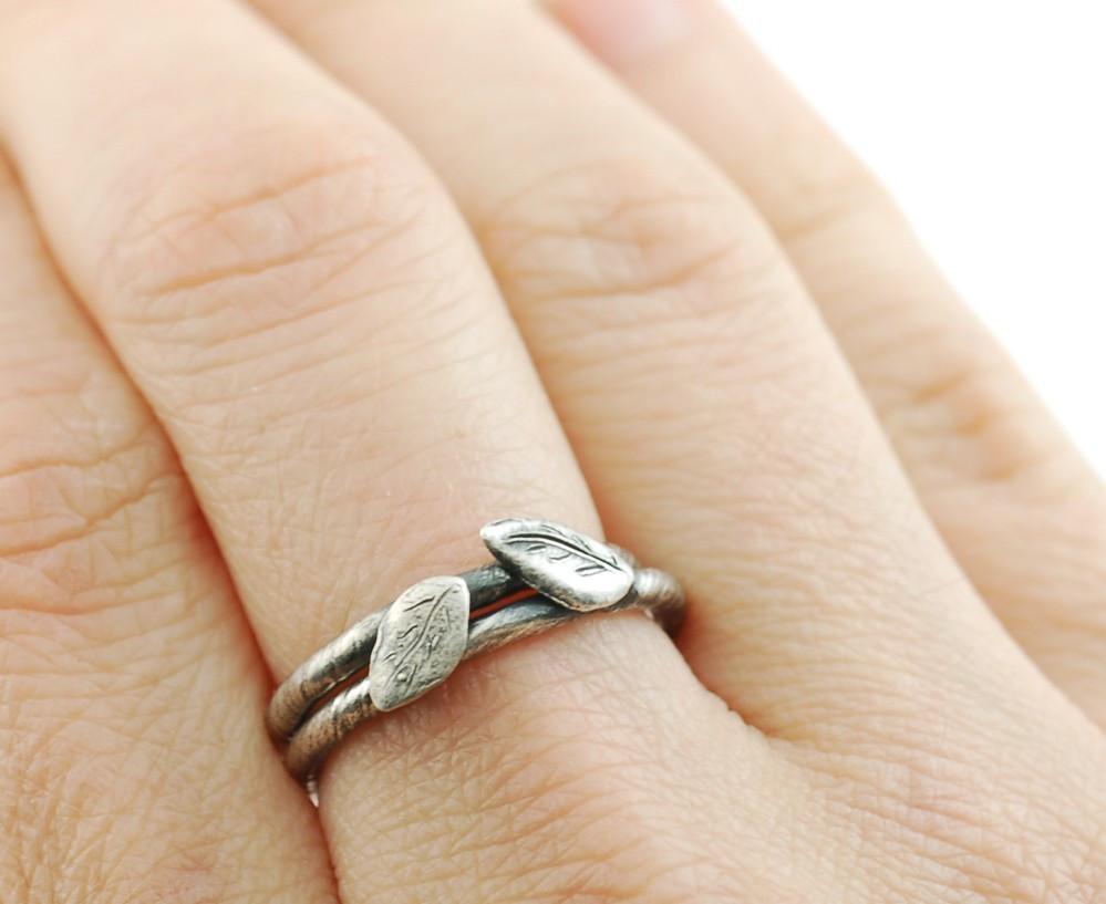 Vine And Leaf Engagement Ring Or Wedding Band In Palladium Sterling Si Bethcyr