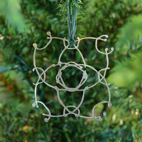 snowflake christmas tree ornament by beth cyr