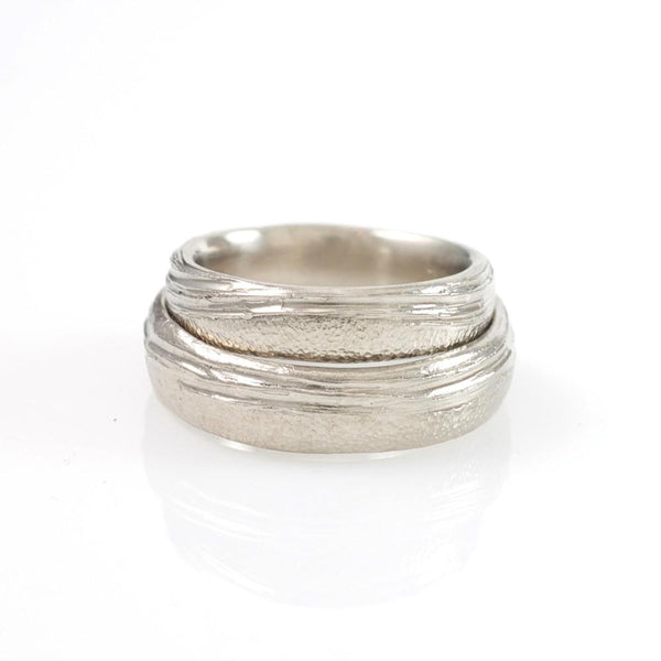 Sea and Sand Wedding Rings in Palladium/Silver - Made to order – BethCyr
