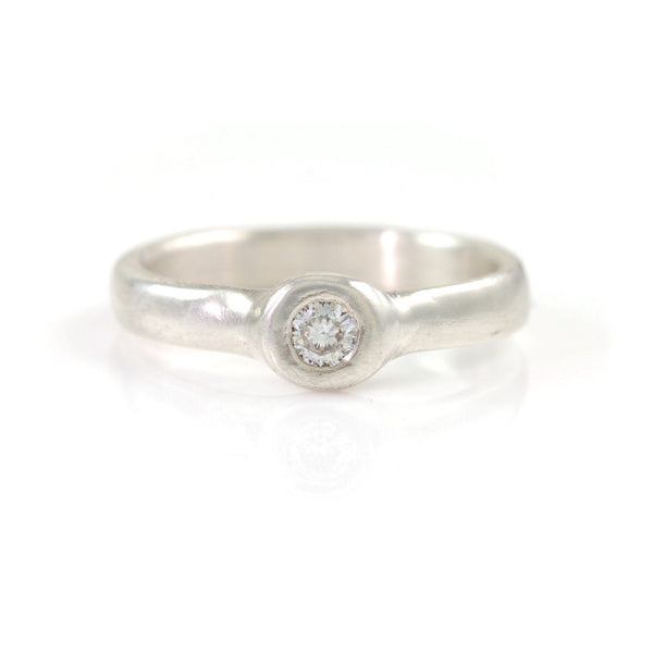 Simplicity Engagement Ring with Moissanite in Palladium Sterling Silve ...