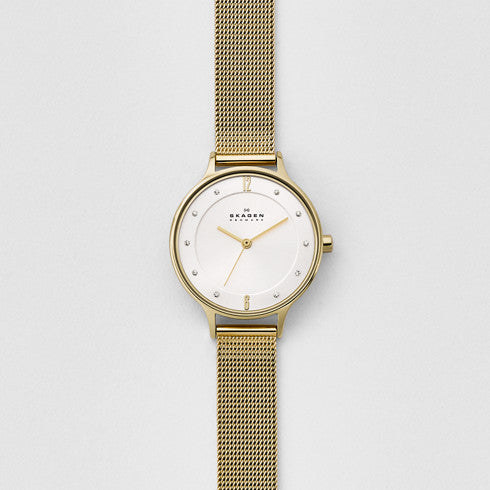 Skagen Anita Gold-Tone Steel-Mesh Watch SKW2150 – Brent 