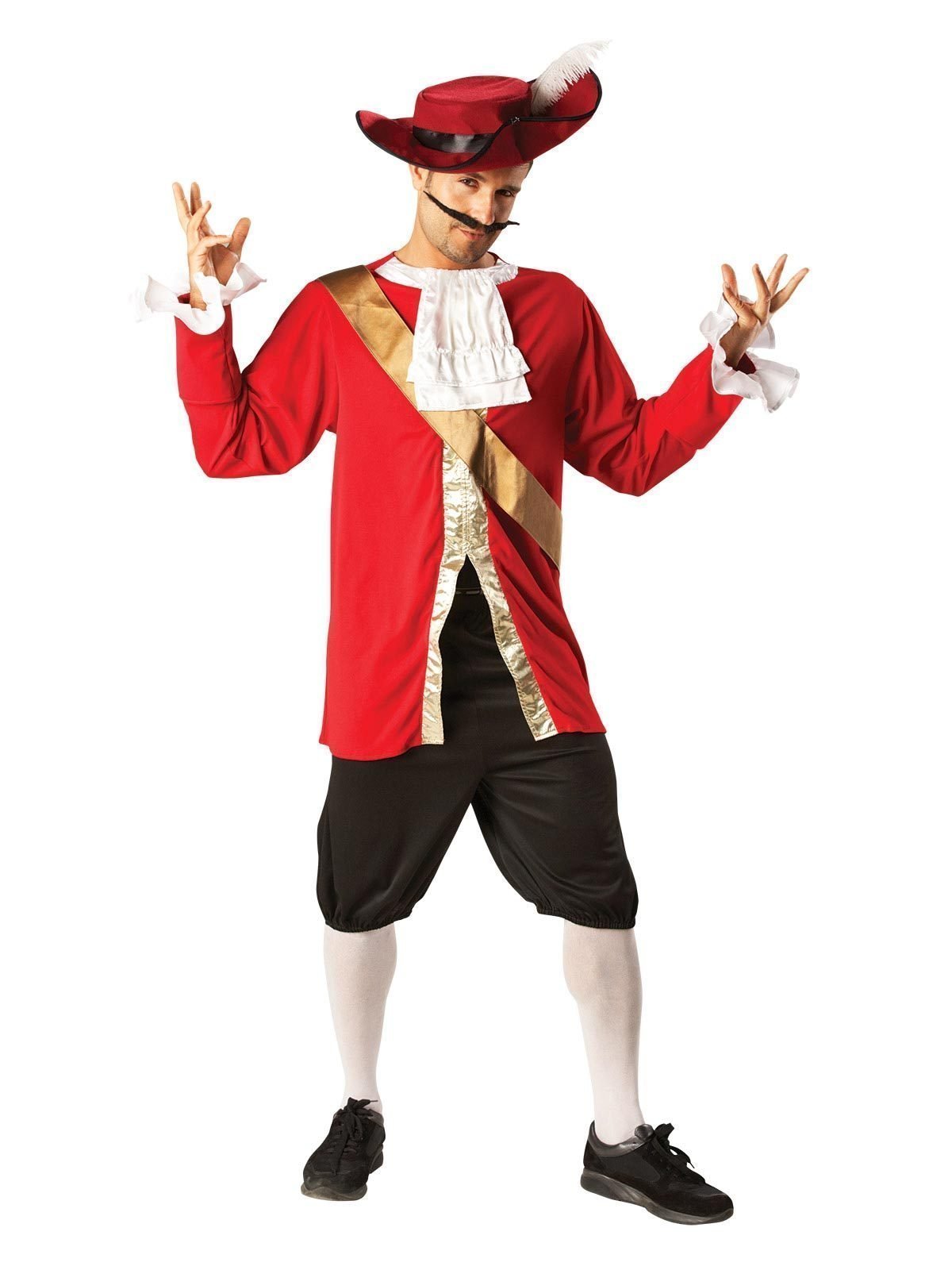 Captain Hook Costume w Hat Mens Official Disney Peter Pan Villain