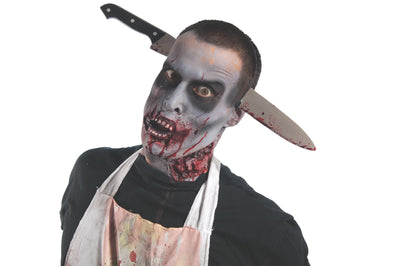 Zombie Kitchen Knife Through Head Accessory | Costume Super Centre AU