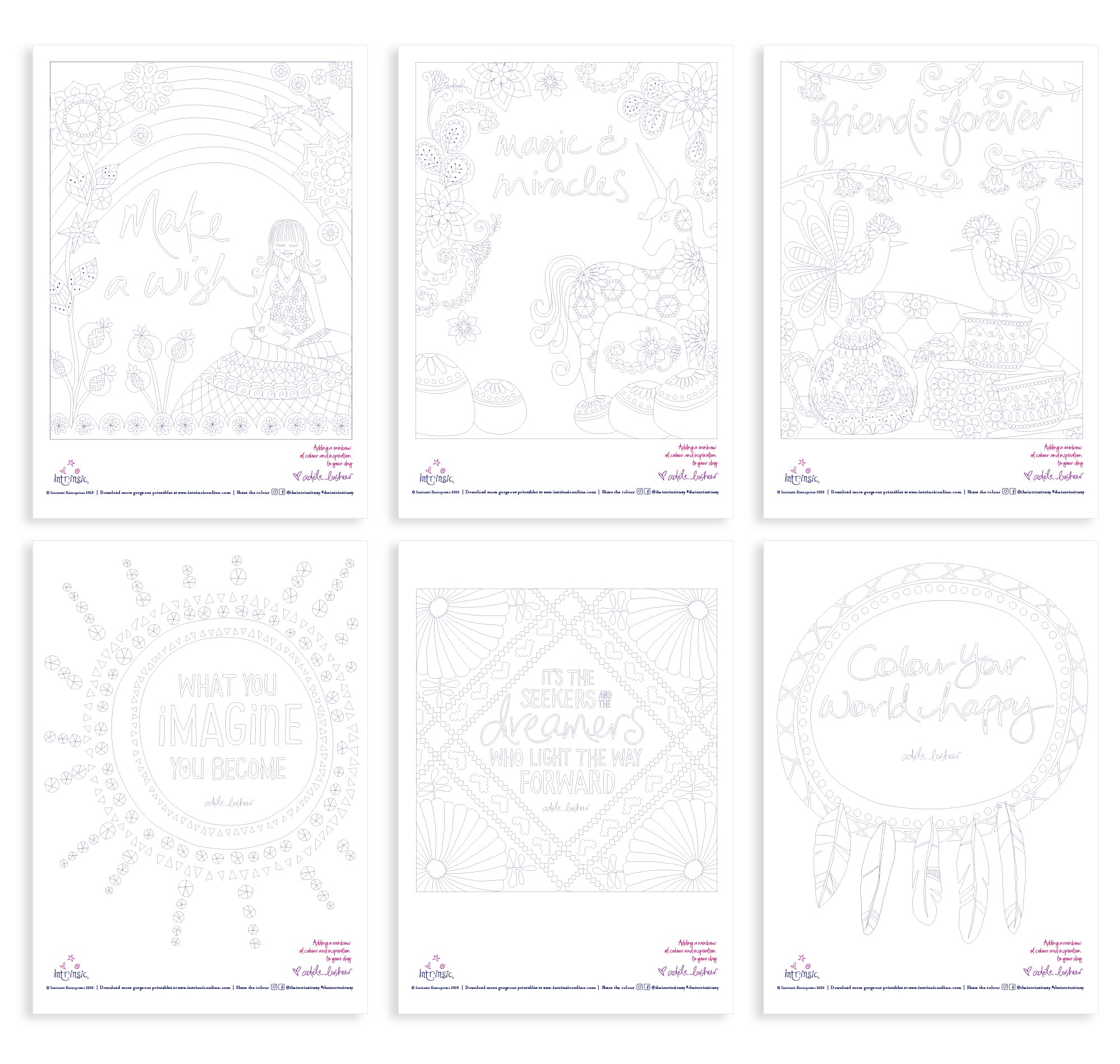 Intrinsic Mindfulness Colouring In Printables, New Designs 