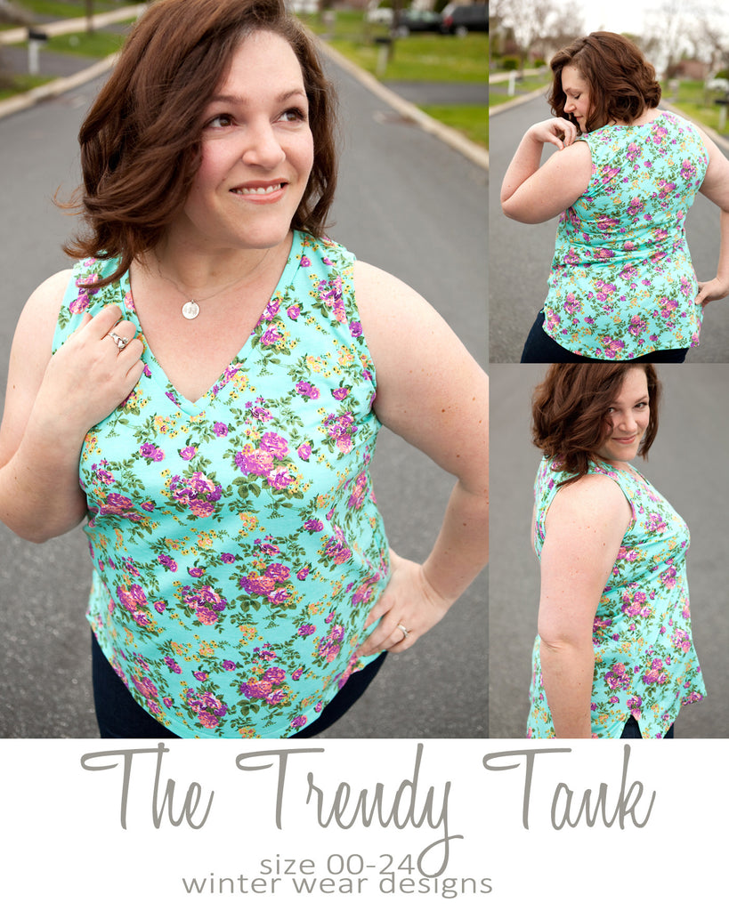 Babydoll Tank Top with a V-Neck and Lace Tutorial - PDF Sewing