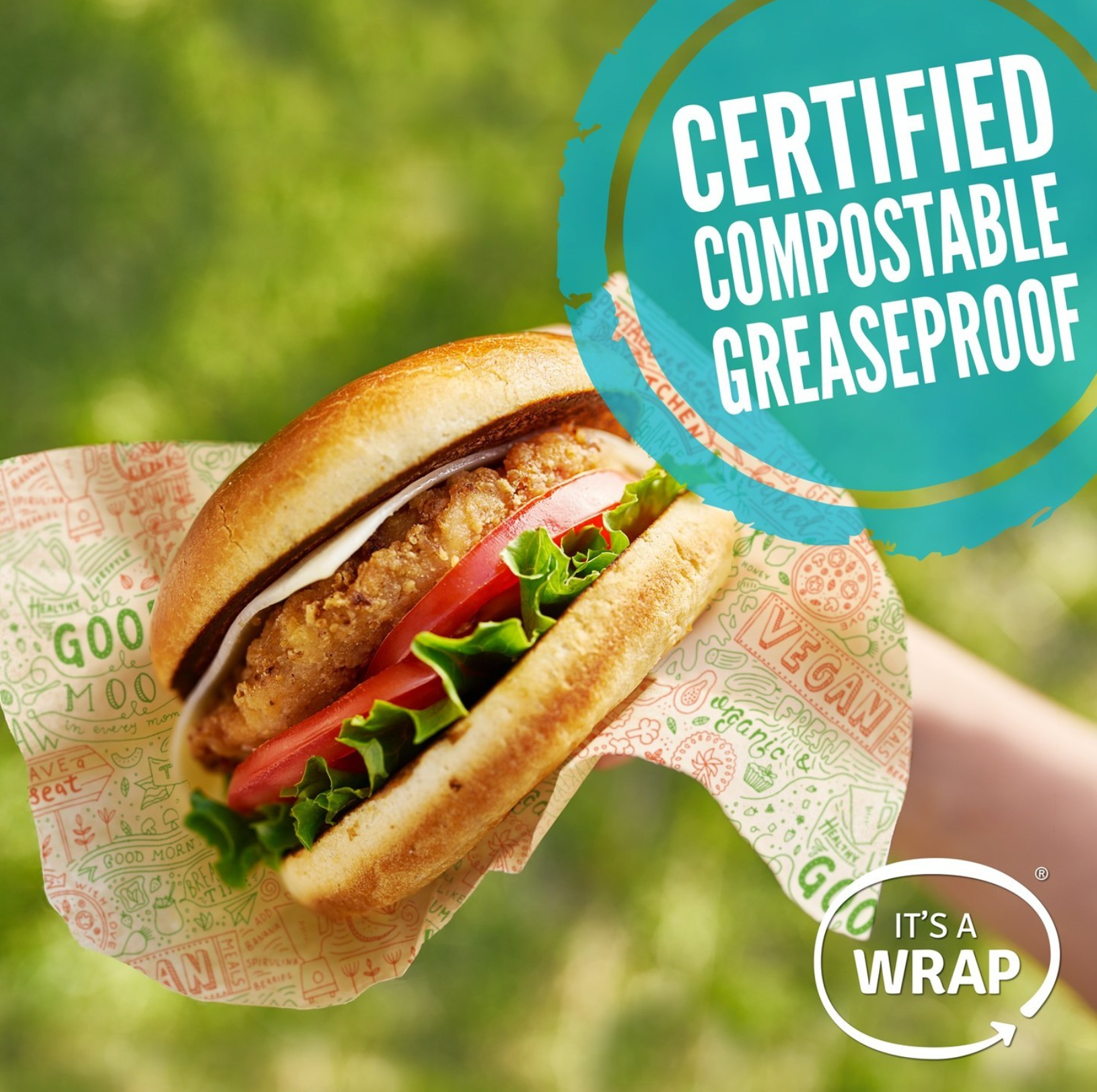 Certified compostable greaseproof for burgers