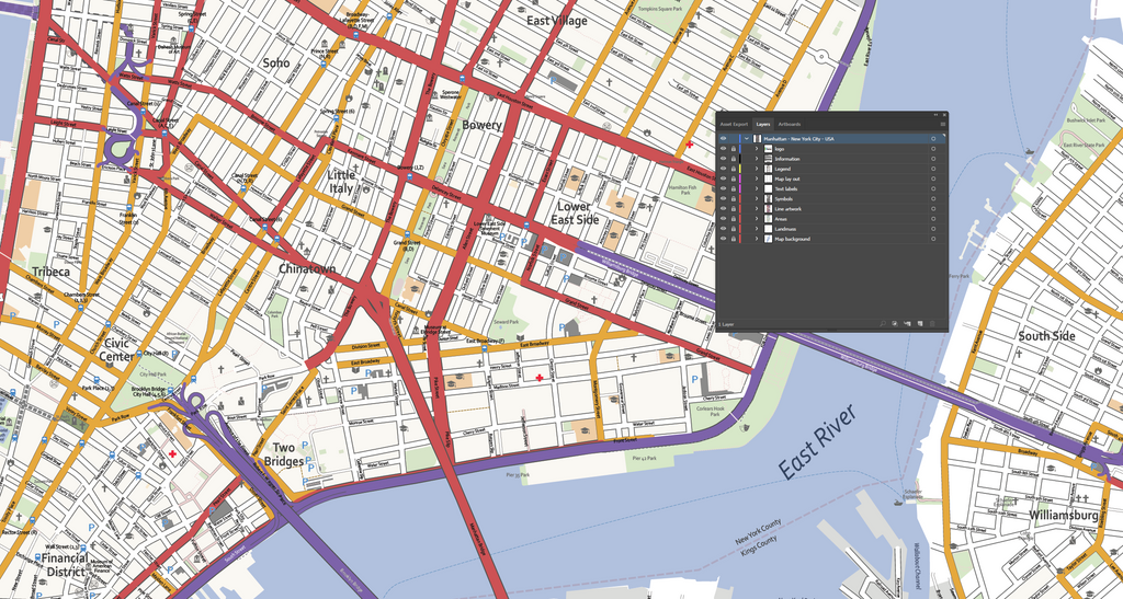 Detailed Street Map Of Manhattan New York City – Map Illustrators