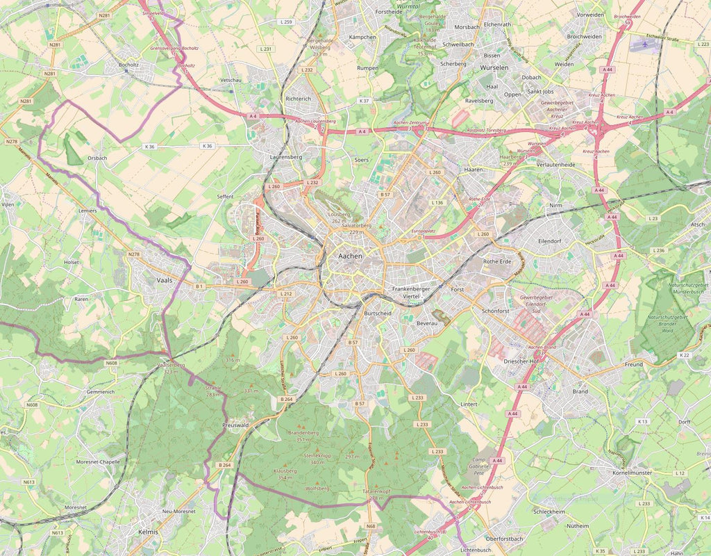 Aachen City Map – Map Illustrators