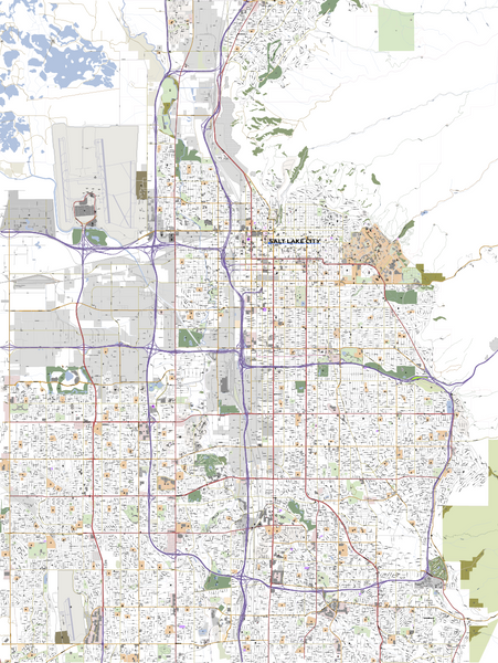 Editable City Map of Salt Lake City – Map Illustrators