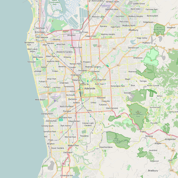 Editable City Map Of Adelaide Map Illustrators