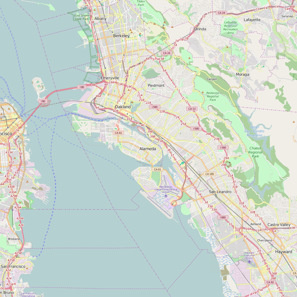 Editable City Map of Alameda – Map Illustrators