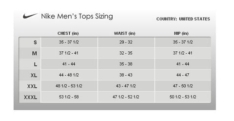 nike size chart youth clothes
