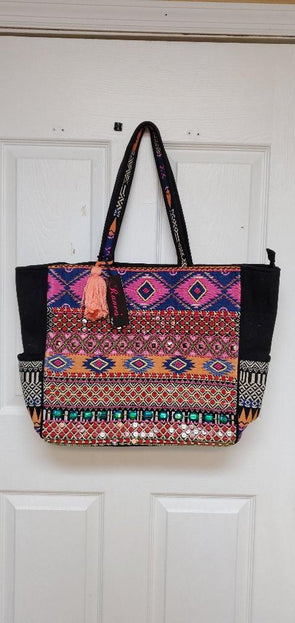 embellished beach bag