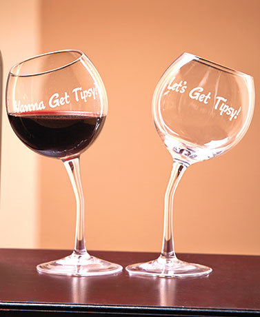 Tipsy Wine Glasses