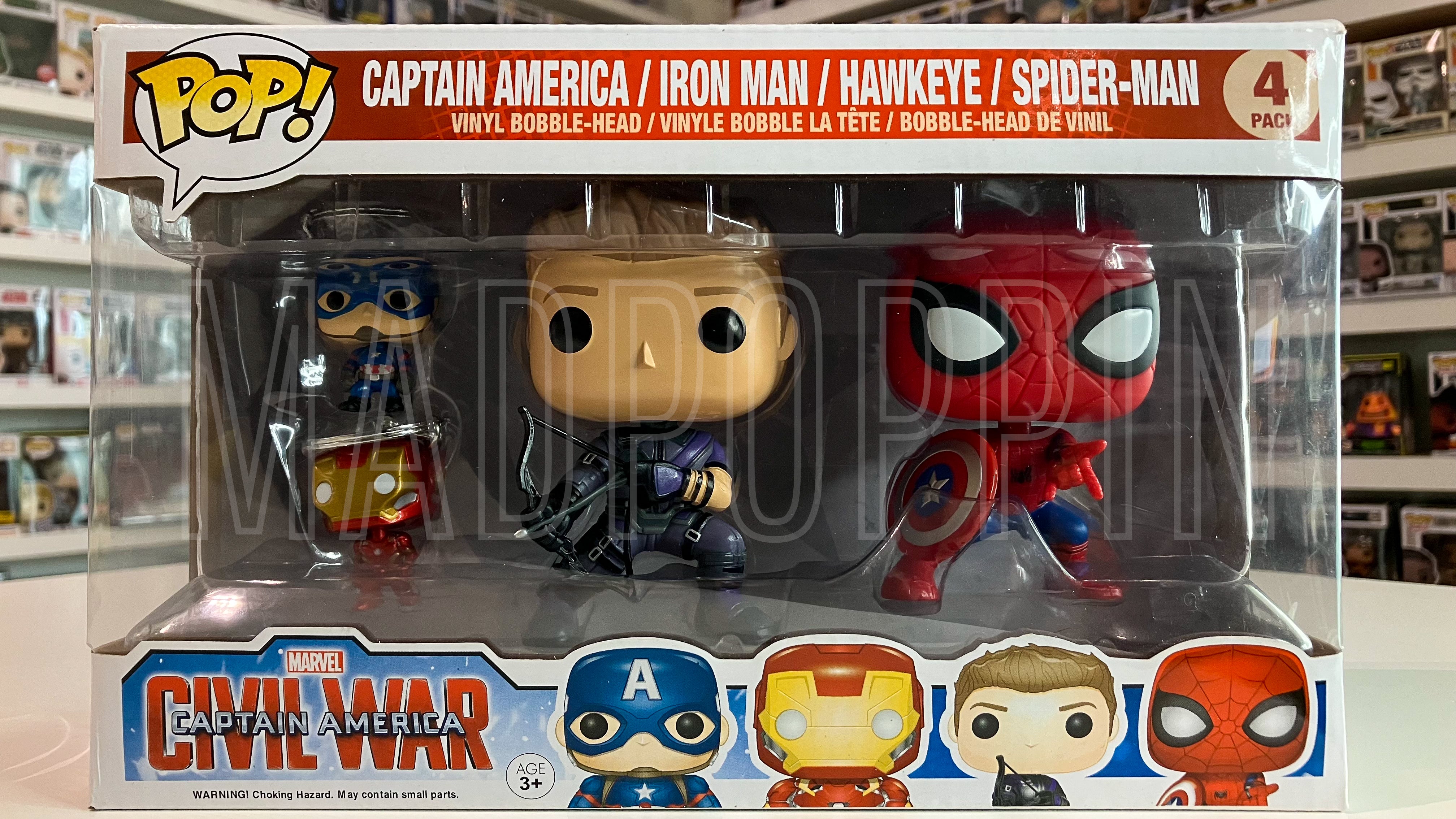 Funko POP! Marvel Civil War Captain America Iron Man Hawkeye Spider-Ma –  Madpoppin