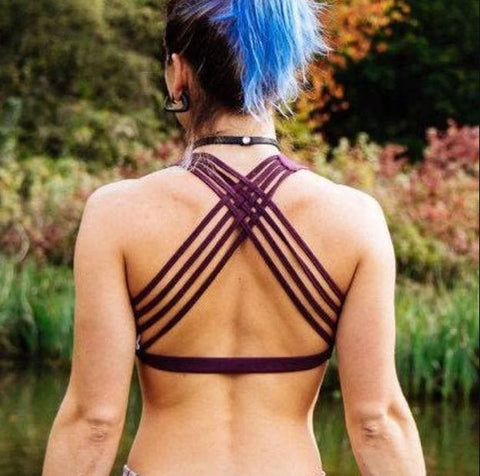 Baru Sports Bra with criss cross back straps by Lotus Tribe Clothing
