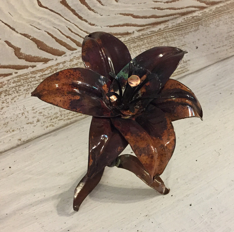 Glowing Little Lily - Copper Metal Art