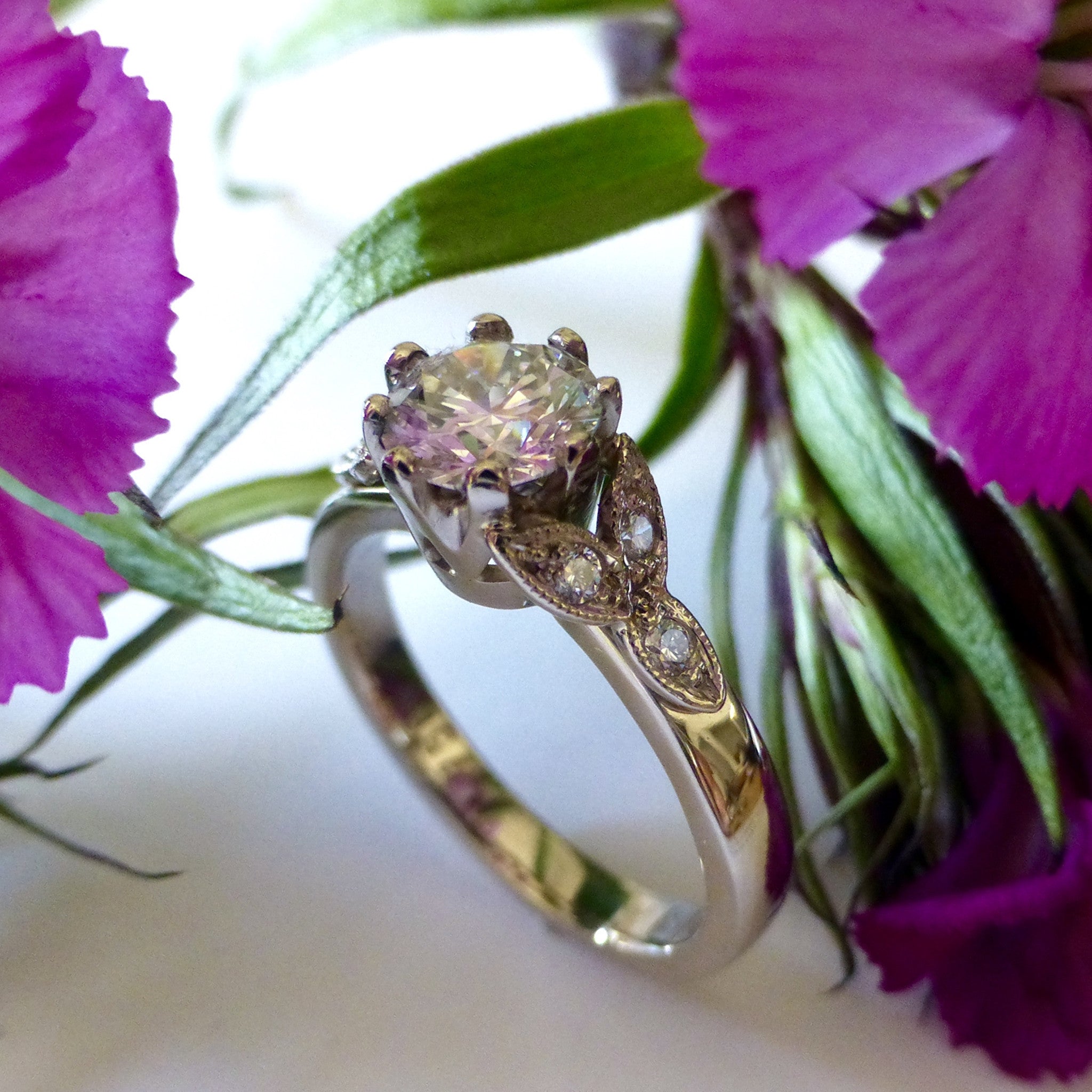 Custom Vintage Style Custom Handmade Engagement Ring 3810