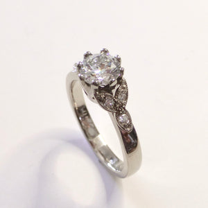 Vintage Style Custom Handmade Engagement Ring - Louise Shaw Jewellery