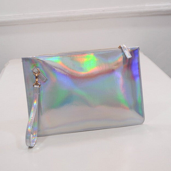 holographic clutch bag