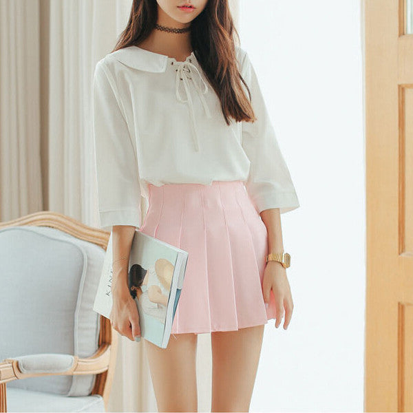 Pleated Pastel Skirt (3 Colors)