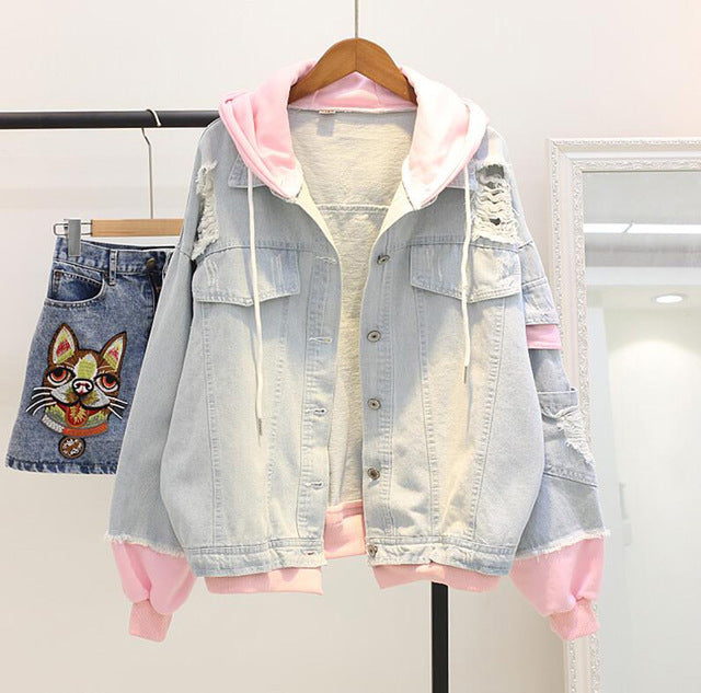 pastel denim jacket