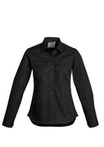 Load image into Gallery viewer, Black / 8 Womens Lightweight Tradie L/S Shirt
