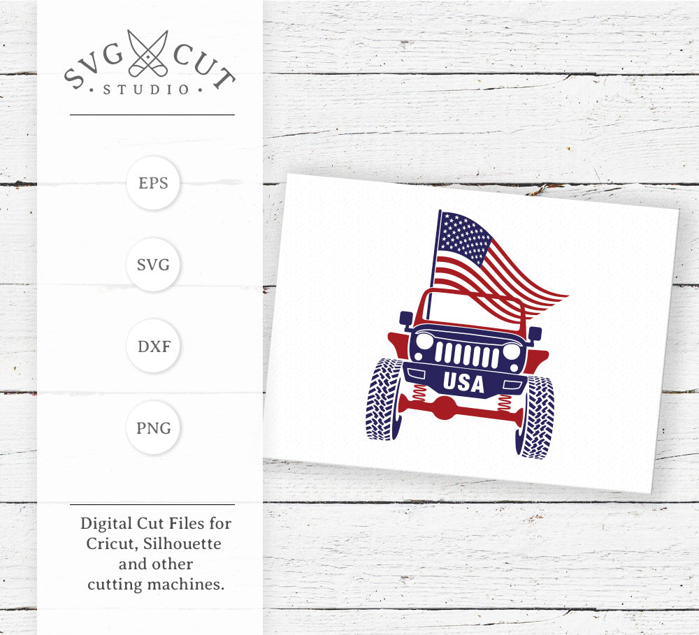 Download 4th Of July Jeep Svg Files For Cricut And Silhouette Svg Cut Studio SVG, PNG, EPS, DXF File