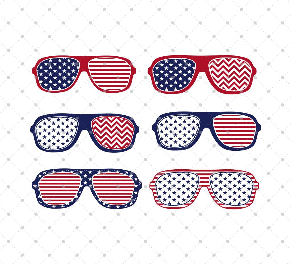 Download American US flag patterned 4th of July Glasses SVG PNG DXF ...