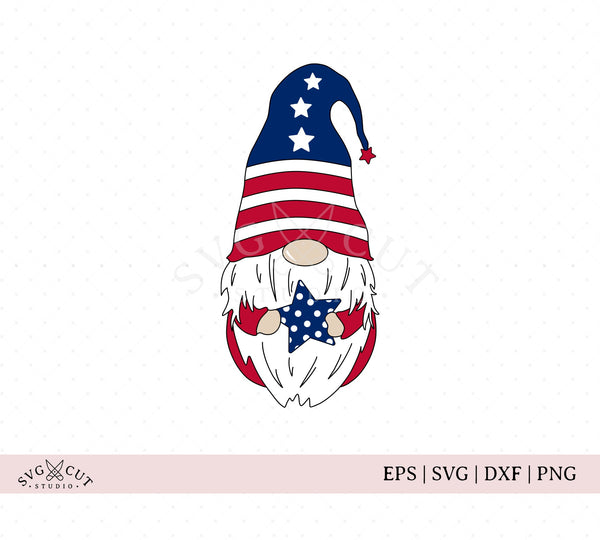 Download Patriotic 4th of July Gnome SVG files for Cricut and Silhouette