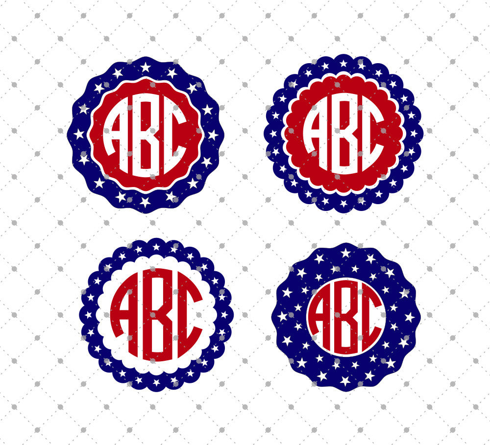 Download Svg Cut Files For Cricut And Silhouette 4th Of July Monogram Frames Files