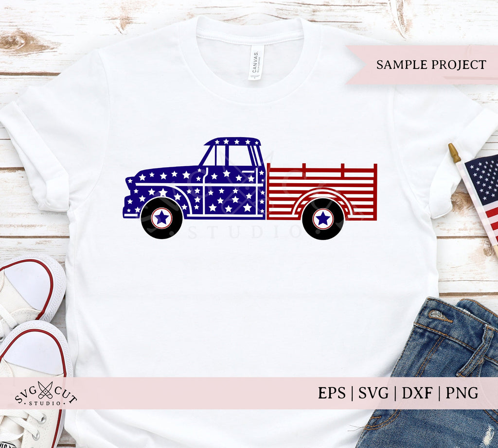 Download 4th Of July Vintage Truck Svg Files