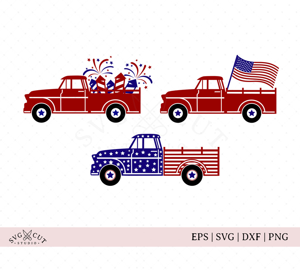4th Of July Vintage Truck Svg Files
