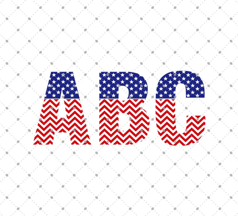 Download American Flag Chevron Pattern Font Letters SVG PNG DXF Cut ...