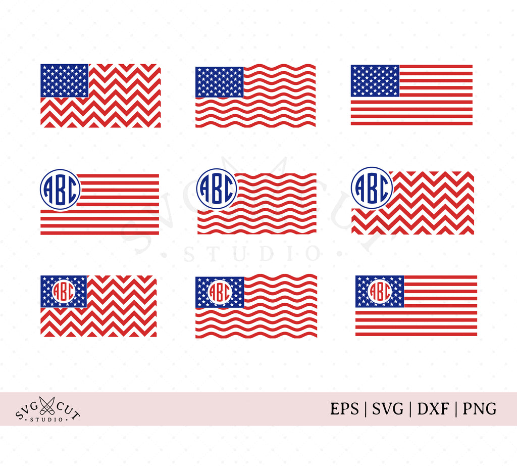 Download American Flag Monogram Svg Files For Cricut And Silhouette