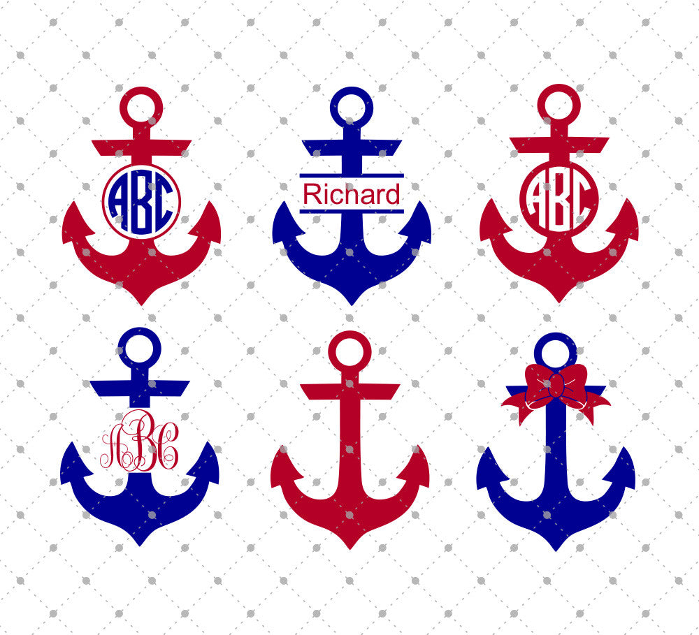 Download SVG Cut Files for Cricut and Silhouette - Anchor Monogram Files - SVG Cut Studio