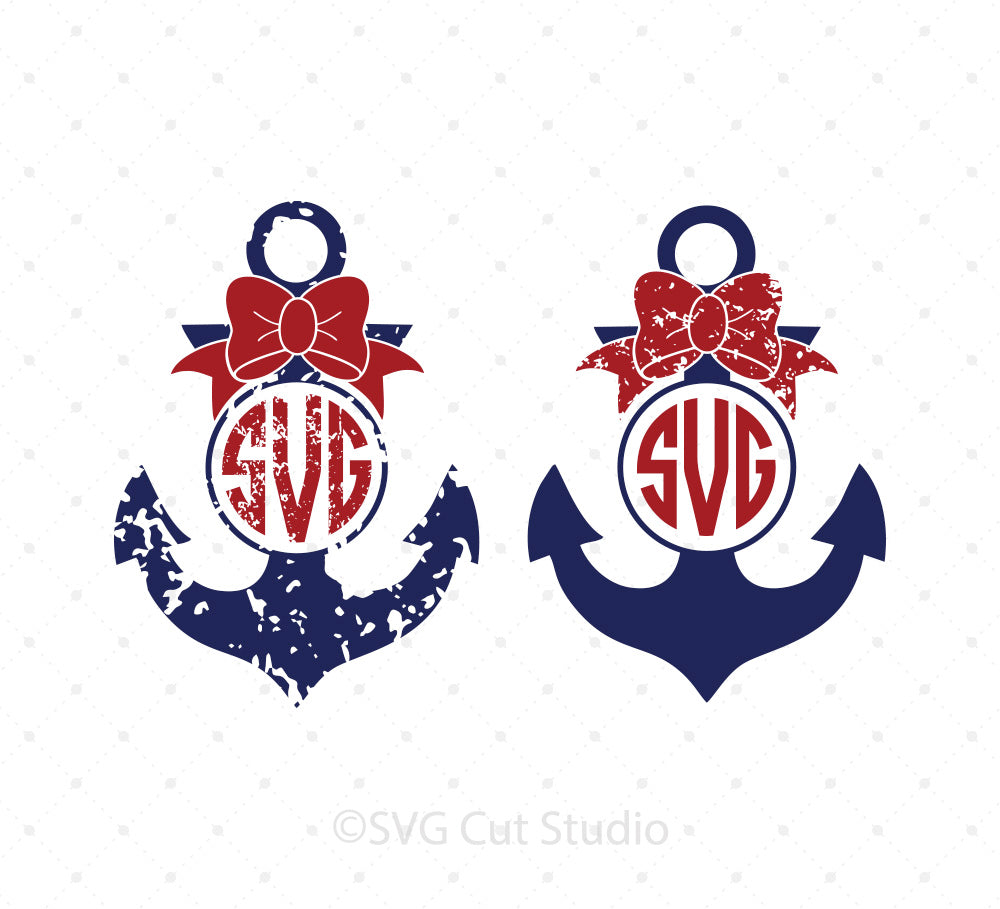 Download Anchor Monogram Frame SVG PNG DXF Files for Cricut and ...