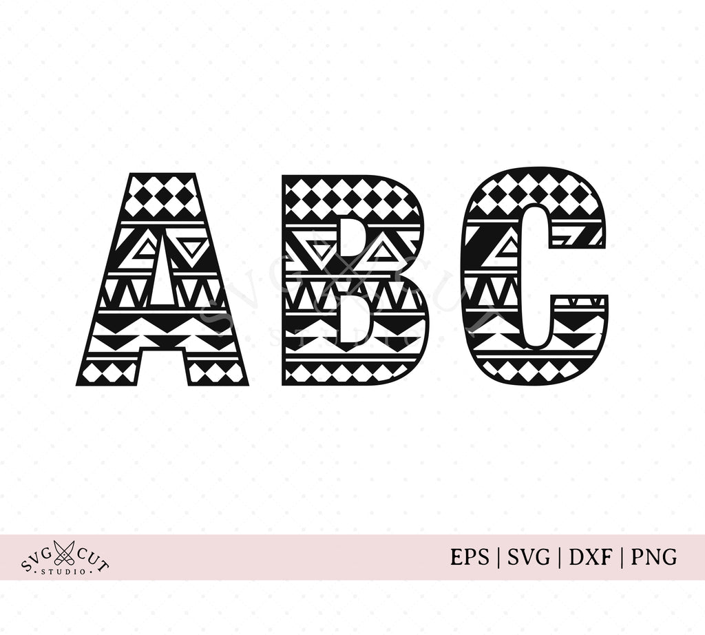 Download Svg Cut Files For Cricut And Silhouette Aztec Pattern Alphabet Files