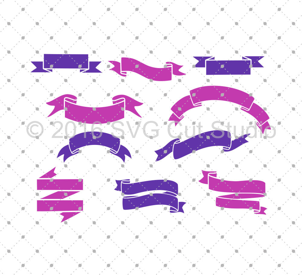 Download SVG Cut Files for Cricut and Silhouette - Ribbon Banners ...