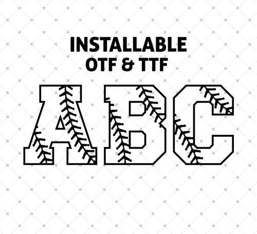 Baseball font SVG cut files  Baseball letters and numbers