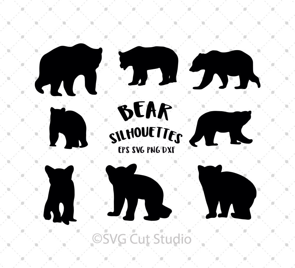Download SVG Cut Files for Cricut and Silhouette - Bear Silhouettes ...