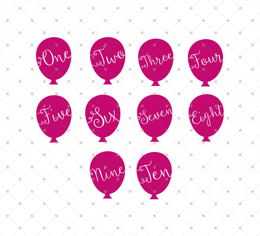 Download SVG Cut Files for Cricut and Silhouette - Birthday Balloons Files - SVG Cut Studio